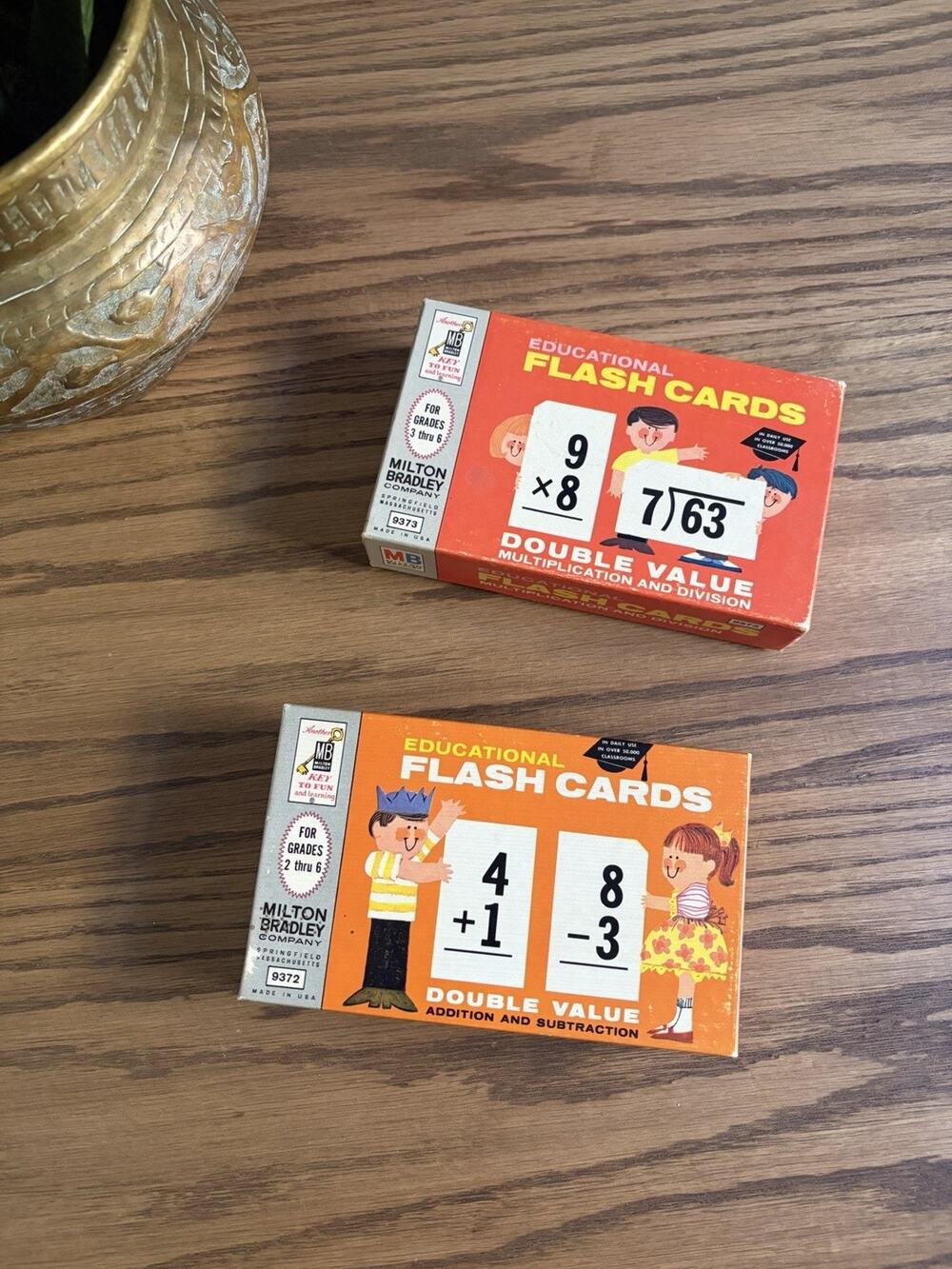 Vintage 1963 Milton Bradley Flash Cards Multiplication Division Addition Boxed
